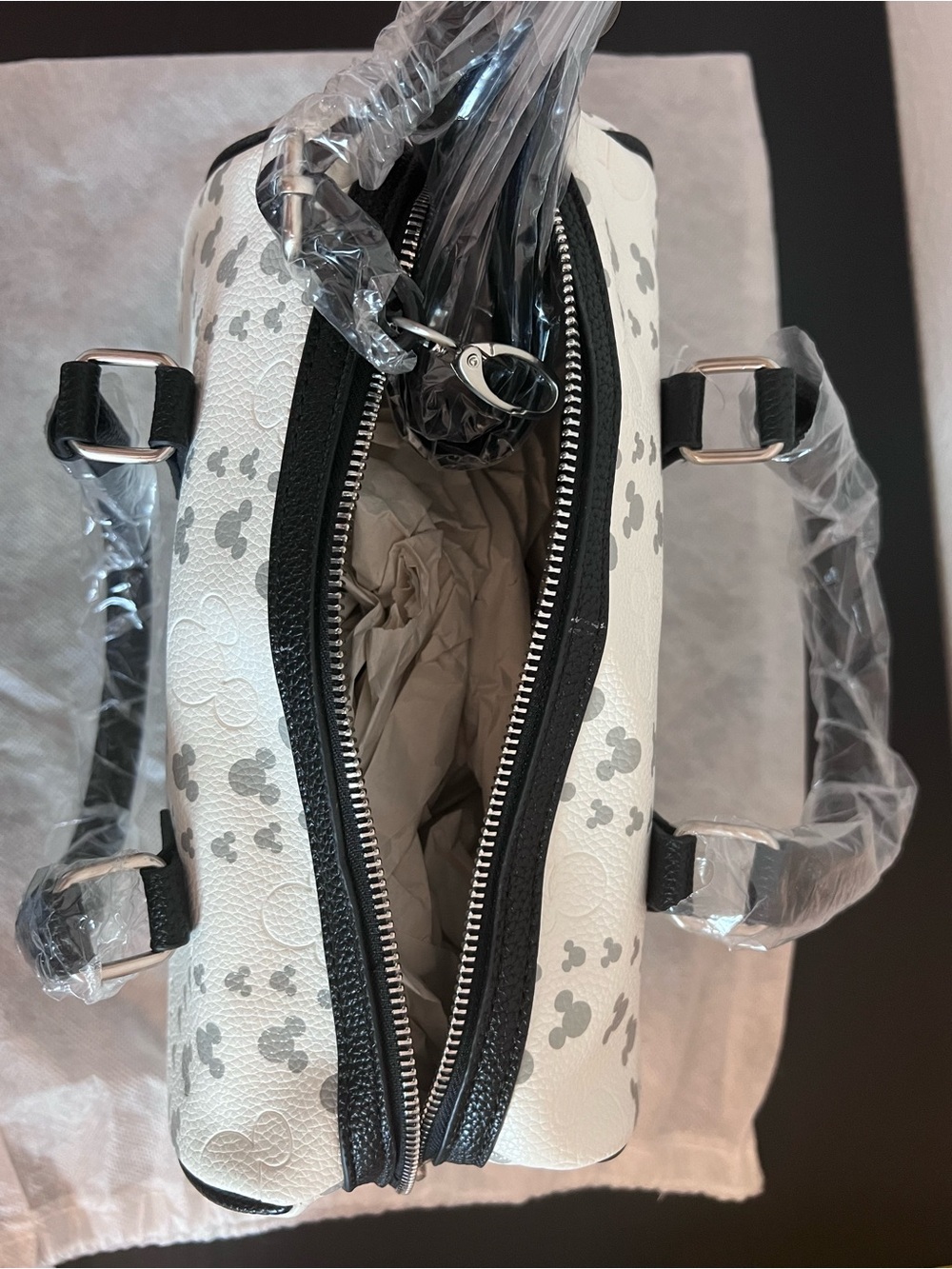 Disney Parks White and Black geometric Satchel Handbag - Picture 9 of 9